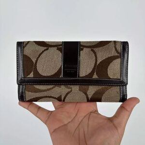 Vintage Coach Hamption Signature Tri-Fold Wallet